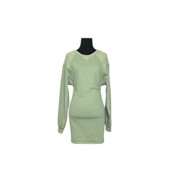 EVNL green long sleeves open back mini dress size Small - Picture 11 of 16